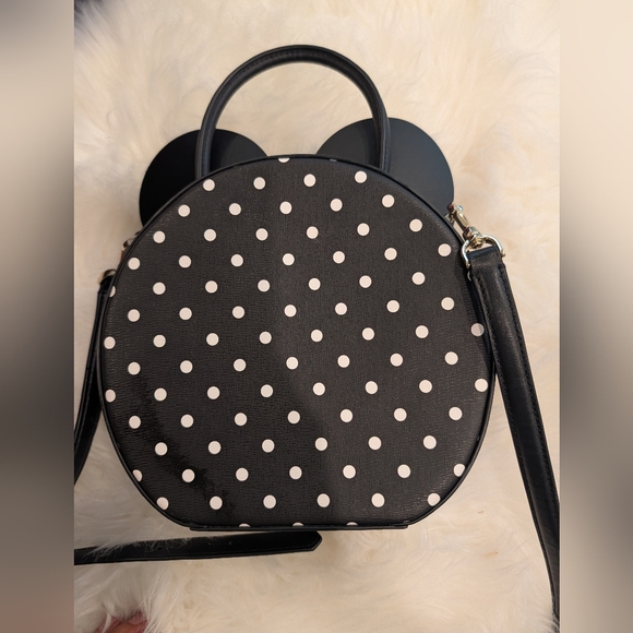 Kate Spade Black and White Polka Dot Mini Bag with Pink Bow - Picture 4 of 4